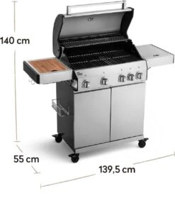 Burnhard Gas BBQ Big FRED Deluxe - 4 Branders - Incl. Keramische Infraroodbrander & Afdekhoes - Deluxe -Beste Keukengerei Winkel 1063x1200 1