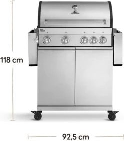 Burnhard Gas BBQ Big FRED Deluxe - 4 Branders - Incl. Keramische Infraroodbrander & Afdekhoes - Deluxe -Beste Keukengerei Winkel 1063x1200