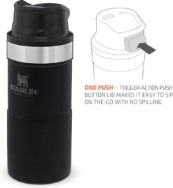 Stanley Trigger-Action Travel Mug 0.47L - Thermosfles - Matt Black -Beste Keukengerei Winkel 1106x1200