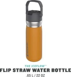 Stanley The IceFlow™ Flip Straw Water Bottle 0,65L - Thermosfles - Saffron -Beste Keukengerei Winkel 1114x1200