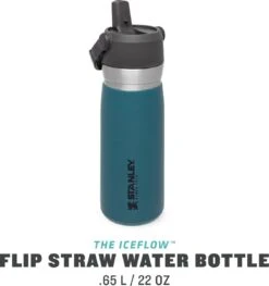 Stanley The IceFlow™ Flip Straw Water Bottle 0,65L - Thermosfles - Lagoon -Beste Keukengerei Winkel 1129x1200