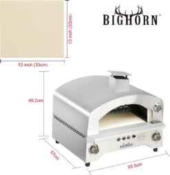 Bighorn Outdoor Edelstaal Gas Pizza Oven - Draagbare Gas Barbecue - Edelstaal -Model SRGG20001 -Beste Keukengerei Winkel 1169x1200 4