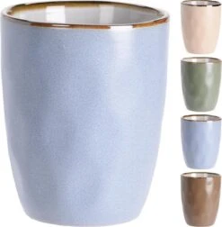 Excellent Houseware Set Van 4x Stuks Luxe Gekleurde Stoneware Bekers/koffiekopjes 280 Ml - Kopjes/koffiebekers -Beste Keukengerei Winkel 1177x1200