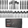 Deleca 6 Persoons Bestekset (36-delig) - Lepels, Messen, Vorken & Steakmessen - Vaatwasserbestendig - Zwart / RVS -Beste Keukengerei Winkel 1193x1200 1