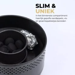 Ozocozy BBQ-ONE Houtskool Tafelbarbecue - Ø30 Cm- Zwart - Incl. Draagtas, Siliconen Bakkwast En RVS-Barbecuetang -Beste Keukengerei Winkel 1197x1200 10