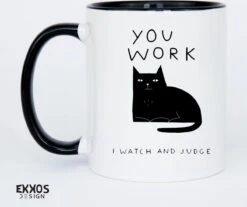 I Work Hard Kat Mok - Katten - Juf Cadeau - Meester Cadeau - Verjaardagscadeau - Cadeau - Verjaardag Cadeau Man - Cadeau Voor Man - Cadeau Voor Vrouw - Mokken - Theeglazen - Koffiekopjes -Beste Keukengerei Winkel 1200x1004 1