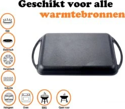 Kicinn Grillplaat - Gietijzer - Geëmailleerd - Incl. Accessoires - Ø 33 X 21.8 Cm (LxB) -Beste Keukengerei Winkel 1200x1045