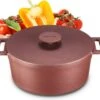 MOA Gietijzeren Braadpan - Inhoud 4,75 Liter - 26CM - Rond - Alle Warmtebronnen - Ook Voor Inductie - Gewicht 5,8 Kg - Bordeaux Rood - MC26BR -Beste Keukengerei Winkel 1200x1070 1
