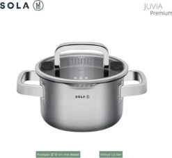 Sola Pannenset Juvia - 4 Delig - Ø 16,16,18,20 Cm - Zilver - RVS - Sandwichbodem -Beste Keukengerei Winkel 1200x1110 2