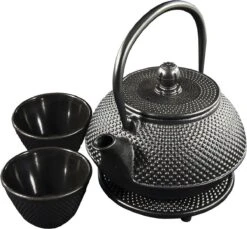 SakuraTea - Theepot Set - 4-delig - Gietijzer - Zwart - 0.8L - 2 Kopjes (100ml) -Beste Keukengerei Winkel 1200x1113 7