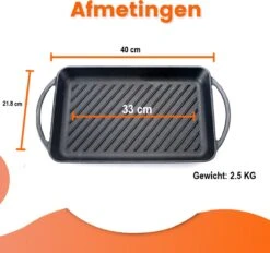 Kicinn Grillplaat - Gietijzer - Geëmailleerd - Incl. Accessoires - Ø 33 X 21.8 Cm (LxB) -Beste Keukengerei Winkel 1200x1127 1