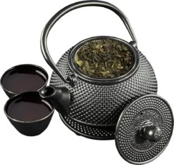 SakuraTea - Theepot Set - 4-delig - Gietijzer - Zwart - 0.8L - 2 Kopjes (100ml) -Beste Keukengerei Winkel 1200x1142 1