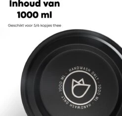 Vatten® - Premium RVS Theepot - Incl. RVS Theefilter - 1L - Zwart - Dubbelwandig -Beste Keukengerei Winkel 1200x1143 1