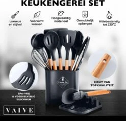 VAIVE Kookgerei Set 13-delig Met Houder - Keukengerei Set - Garde - Spatel Silicone 14 VAIVE Kookgerei Set 13-delig Met Houder - Keukengerei Set - Garde - Spatel Silicone -Beste Keukengerei Winkel 1200x1151