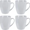 Excellent Houseware Set Van 4x Stuks Bekers/mokken Wit 380 Ml Van Porselein - Melkbekers -Beste Keukengerei Winkel 1200x1170 4