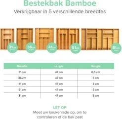 Grote Bestekbak Bamboe 81x47CM - Coninx Besteklade - Opbergbak - Duurzaam - Bamboe - Voor Laden Vanaf 47cm Diep -Beste Keukengerei Winkel 1200x1172