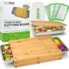 Ecowize 3-in-1 Bamboe Snijplank Met Opvangbak - Snijplank Hout Incl. 3 Roestvrijstalen Opvangbakjes Met Bamboe Deksel, 4 Inzetbare Raspen - Groentesnijder, Hakblok, Borrelplank, Tapasplank, Broodplank - 40x30cm - Duurzaam Cadeau -Beste Keukengerei Winkel 1200x1175 3