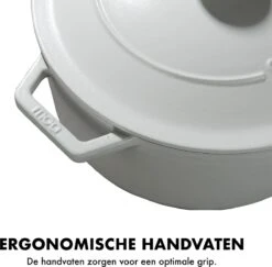 MOA Gietijzeren Braadpan - Inhoud 7,2 Liter - 30CM - Rond - Alle Warmtebronnen - Ook Voor Inductie - Gewicht 7,3 Kg - Wit - C30W -Beste Keukengerei Winkel 1200x1181 1