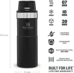 Stanley Trigger-Action Travel Mug 0.47L - Thermosfles - Matt Black -Beste Keukengerei Winkel 1200x1195 1