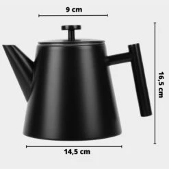 Castagnola Theepot Met Filter – Theekan – Theepot Dubbelwandig – Theepot Roestvrijstaal – Hoogwaardig RVS – 1 Liter – 5 Kopjes Thee – Zwart -Beste Keukengerei Winkel 1200x1195 15