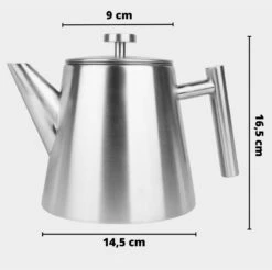 Castagnola Theepot Met Filter – Theekan – Theepot Dubbelwandig – Theepot Roestvrijstaal – Hoogwaardig RVS – 1 Liter – 5 Kopjes Thee – Zilver 10 Castagnola Theepot Met Filter – Theekan – Theepot Dubbelwandig – Theepot Roestvrijstaal – Hoogwaardig RVS – 1 Liter – 5 Kopjes Thee – Zilver -Beste Keukengerei Winkel 1200x1195 6