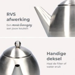 Vaja Valerie - Theepot Met Filter - Dubbelwandig - RVS - 1.2L -Beste Keukengerei Winkel 1200x1200 1030