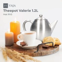 Vaja Valerie - Theepot Met Filter - Dubbelwandig - RVS - 1.2L -Beste Keukengerei Winkel 1200x1200 1033