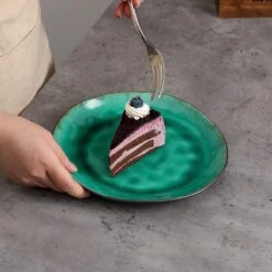 Merkloos Combiservies, 24-delig Coco Tafelservies Van Aardewerk, Raku Glazuur Effect Serviesset, Bevat Mueslikommen, Dessertborden En Dinerborden Voor 8 Personen In Vintage Look, Groen -Beste Keukengerei Winkel 1200x1200 1053