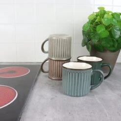 OTIX Koffiekopjes - Met Oor - Set Van 4 - Aardewerk - 250 Ml -Beste Keukengerei Winkel 1200x1200 1060