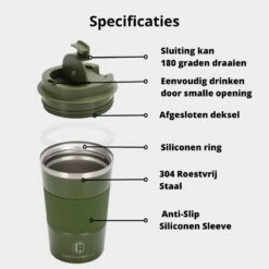 Castagnola Design RVS Koffiebeker To Go - Groen - 380ml - Thermosbeker - Theebeker -Beste Keukengerei Winkel 1200x1200 1100