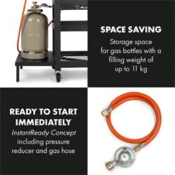 Klarstein Kingsville Double Barbecue - Houtskool- En Gasbarbecue - Smoker BBQ - Inclusief Deksels En Thermometer - Met 2 Roosters - Zwart -Beste Keukengerei Winkel 1200x1200 1156