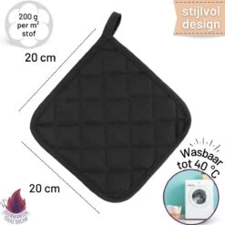 Merkloos Tavas Dream Hittebestendige Pannenlappen | 2 Stuks | Katoen, Thermolite | Tot 220°C | Zwart -Beste Keukengerei Winkel 1200x1200 183