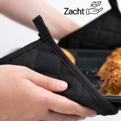 Merkloos Tavas Dream Hittebestendige Pannenlappen | 2 Stuks | Katoen, Thermolite | Tot 220°C | Zwart -Beste Keukengerei Winkel 1200x1200 185