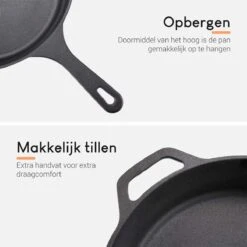 Ocina Gietijzeren Pan – ø30,5cm - Skillet - Koekenpan – Hapjespan – Koekenpan Inductie – Koekenpannenset - Gietijzeren Pan Bbq - Gietijzer -Beste Keukengerei Winkel 1200x1200 238
