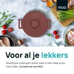 MOA Gietijzeren Braadpan - Inhoud 4,75 Liter - 26CM - Rond - Alle Warmtebronnen - Ook Voor Inductie - Gewicht 5,8 Kg - Bordeaux Rood - MC26BR -Beste Keukengerei Winkel 1200x1200 393