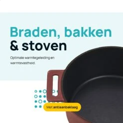 MOA Gietijzeren Braadpan - Inhoud 4,75 Liter - 26CM - Rond - Alle Warmtebronnen - Ook Voor Inductie - Gewicht 5,8 Kg - Bordeaux Rood - MC26BR -Beste Keukengerei Winkel 1200x1200 394