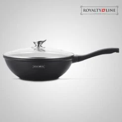 Royalty Line Marble Coating Wok - Met Glazen Deksel - Zwart - 30 Cm -Beste Keukengerei Winkel 1200x1200 445