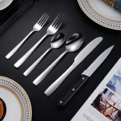 Deleca 8 Persoons Bestekset (48-delig) - Lepels, Messen, Vorken & Steakmessen - Vaatwasserbestendig - Zilver / RVS -Beste Keukengerei Winkel 1200x1200 47