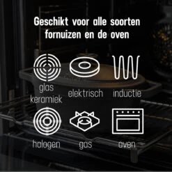 Gietijzeren Braadpan - Sudderpan Zwart Van Daumonet - Ovaal - Ø 29 Cm - 3 Liter - 100% PFAS & PFOA Vrij - Emaille - Geschikt Voor Alle Warmtebronnen - Elektrisch - Gas - Halogeen - Inductie - Keramisch - Vaatwasserbestendig -Beste Keukengerei Winkel 1200x1200 676