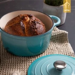 Chefarone Gietijzeren Pan - Braadpan Inclusief Deksel - Geschikt Voor Alle Warmtebronnen - Geëmailleerd Blauw -Beste Keukengerei Winkel 1200x1200 721