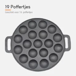 Ocina Poffertjespan – Combo Pack – 19 Poffertjes – Poffertjesmaker – Poffertjespan Inductie – Poffertjespan Electrisch – Gietijzeren Pan - Inclusief Doseerfles, Handvaten, 6x Poffertjesvorken En Invetkwast – Gratis Receptenboek -Beste Keukengerei Winkel 1200x1200 726
