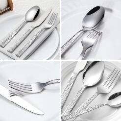 Deleca 6 Persoons Bestekset Deluxe (30-delig) - Vorken, Lepels En Messen - Vaatwasserbestendig - Gehamerd - Zilver / RVS -Beste Keukengerei Winkel 1200x1200 73