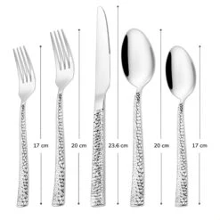 Deleca 6 Persoons Bestekset Deluxe (30-delig) - Vorken, Lepels En Messen - Vaatwasserbestendig - Gehamerd - Zilver / RVS -Beste Keukengerei Winkel 1200x1200 74