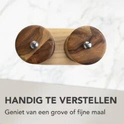 Nimma® Peper En Zoutmolen Set - Incl Navul Lepel - Verstelbare Maalgraad - Acacia Hout -Beste Keukengerei Winkel 1200x1200 842