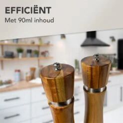 Nimma® Peper En Zoutmolen Set - Incl Navul Lepel - Verstelbare Maalgraad - Acacia Hout -Beste Keukengerei Winkel 1200x1200 846