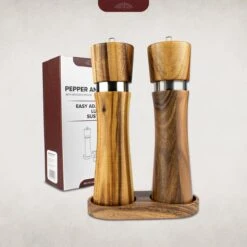 Nimma® Peper En Zoutmolen Set - Incl Navul Lepel - Verstelbare Maalgraad - Acacia Hout -Beste Keukengerei Winkel 1200x1200 847