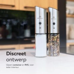101Products Peper- & Zoutmolen Elektrisch - USB Oplaadbaar - Pepermolen - Zoutmolen - RVS -Beste Keukengerei Winkel 1200x1200 848