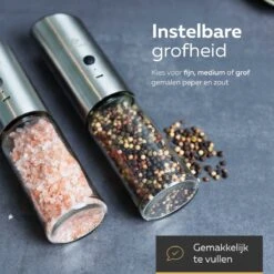 101Products Peper- & Zoutmolen Elektrisch - USB Oplaadbaar - Pepermolen - Zoutmolen - RVS -Beste Keukengerei Winkel 1200x1200 849