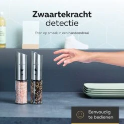 101Products Peper- & Zoutmolen Elektrisch - USB Oplaadbaar - Pepermolen - Zoutmolen - RVS -Beste Keukengerei Winkel 1200x1200 850