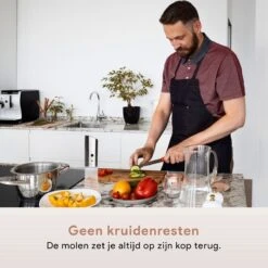 DODANA Premium Peper - & Zoutmolen Elektrisch - 1 Stuk - Pepermolen - Zoutmolen - Oplaadbaar - USB - Elektrische Pepermolen - RVS - Zwaartekracht Functie - LED Lamp - Nl Handleiding - Incl Borsteltje -Beste Keukengerei Winkel 1200x1200 854